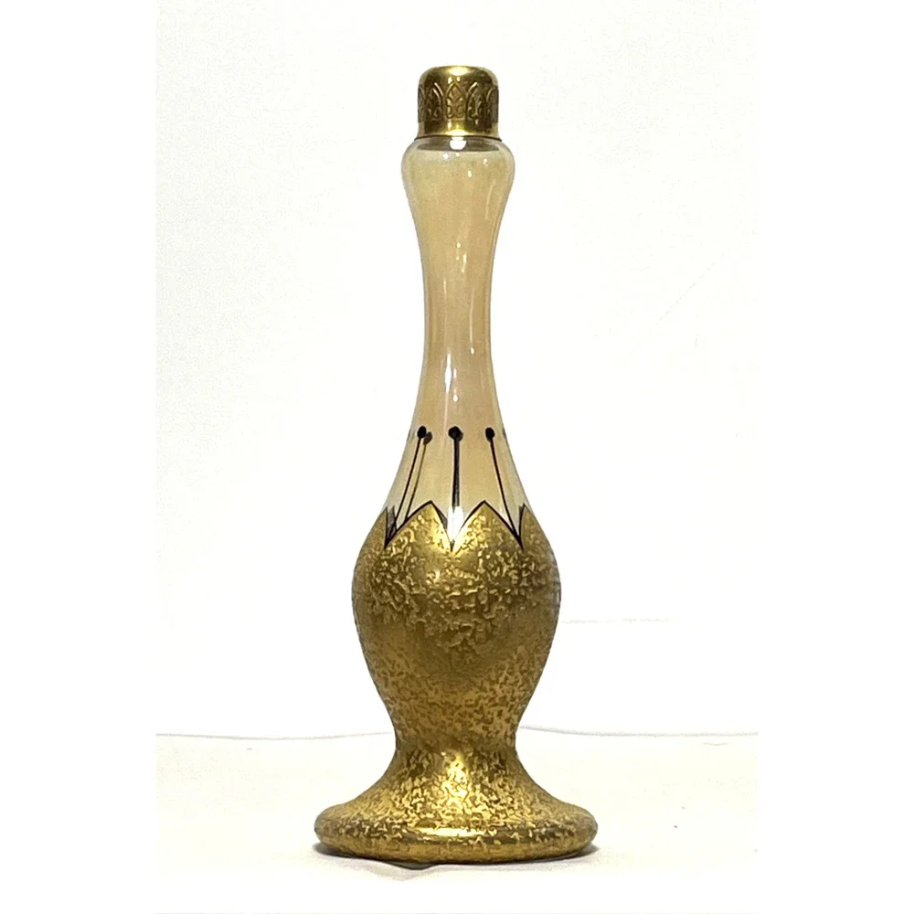 Antique DeVilbiss Steuben Gold Art Glass Perfume Bottle 8